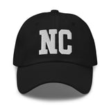 NC North Carolina Embroidered Dad Hat | White Thread - CRE PYT
