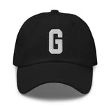 G Alphabet Varsity Letter Embroidered Dad Hat | White Thread - CRE PYT