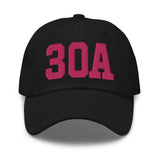 30A Rosemary Beach Florida Embroidered Dad Hat College Varsity Letter | Flamingo Pink Thread - CRE PYT