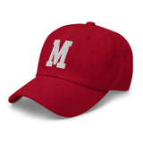 M Alphabet Varsity Letter Embroidered Dad Hat | White Thread - CRE PYT