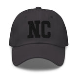 NC North Carolina Embroidered Dad Hat | Black Thread