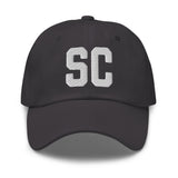SC South Carolina Embroidered Dad Hat | Black Thread