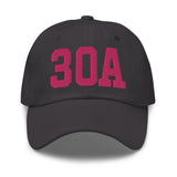 30A Rosemary Beach Florida Embroidered Dad Hat College Varsity Letter | Flamingo Pink Thread - CRE PYT