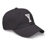 Y Alphabet Varsity Letter Embroidered Dad Hat | White Thread