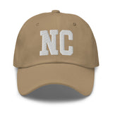 NC North Carolina Embroidered Dad Hat | White Thread - CRE PYT