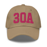 30A Rosemary Beach Florida Embroidered Dad Hat College Varsity Letter | Flamingo Pink Thread - CRE PYT
