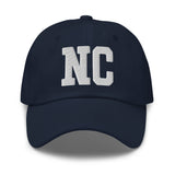 NC North Carolina Embroidered Dad Hat | White Thread - CRE PYT