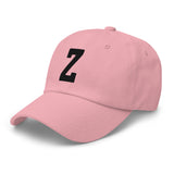 Z Alphabet Varsity Letter Embroidered Dad Hat | Black Thread - CRE PYT