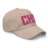 CHS Airport Code Embroidered Dad Hat South Carolina Charleston SC | Flamingo Pink Thread