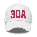 30A Rosemary Beach Florida Embroidered Dad Hat College Varsity Letter | Flamingo Pink Thread - CRE PYT