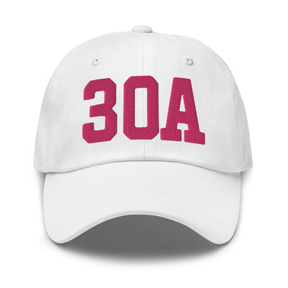 30A Rosemary Beach Florida Embroidered Dad Hat College Varsity Letter | Flamingo Pink Thread - CRE PYT