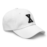X Alphabet Varsity Letter Embroidered Dad Hat | Black Thread - CRE PYT