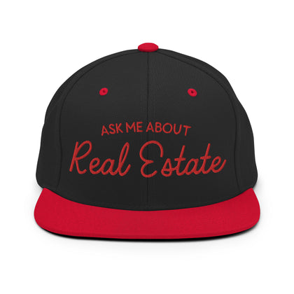 Ask Me About Real Estate Embroidered Snapback Hat - CRE PYT