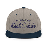 Ask Me About Real Estate Embroidered Snapback Hat - CRE PYT
