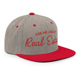 Ask Me About Real Estate Embroidered Snapback Hat - CRE PYT