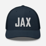 JAX Airport Code Embroidered Trucker Hat Jacksonville Florida Real Estate Housewarming Aviation Flight Attendant Pilot