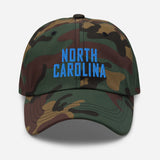 North Carolina Embroidered Dad Hat | Aqua Thread