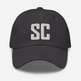 SC South Carolina Embroidered Dad Hat | White Thread
