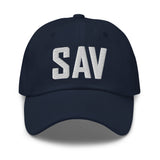 SAV Airport Code Savannah Georgia Embroidered Dad Hat