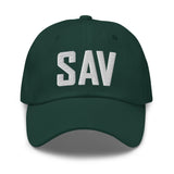 SAV Airport Code Savannah Georgia Embroidered Dad Hat