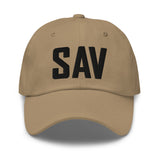SAV Airport Code Savannah Georgia Embroidered Dad Hat
